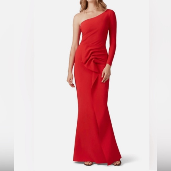 CHIARA BONI LA PETITE ROBE  Red One-Shoulder Dress size large - Picture 1 of 9